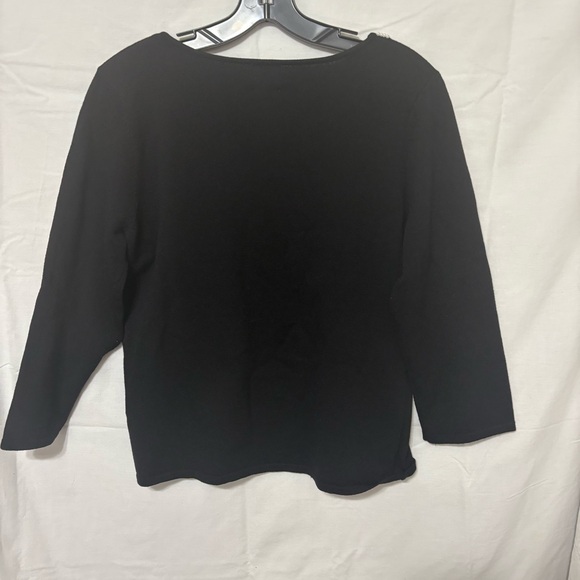 Pink Poodle black 3/4 sleeve pullover sweater - Picture 4 of 11